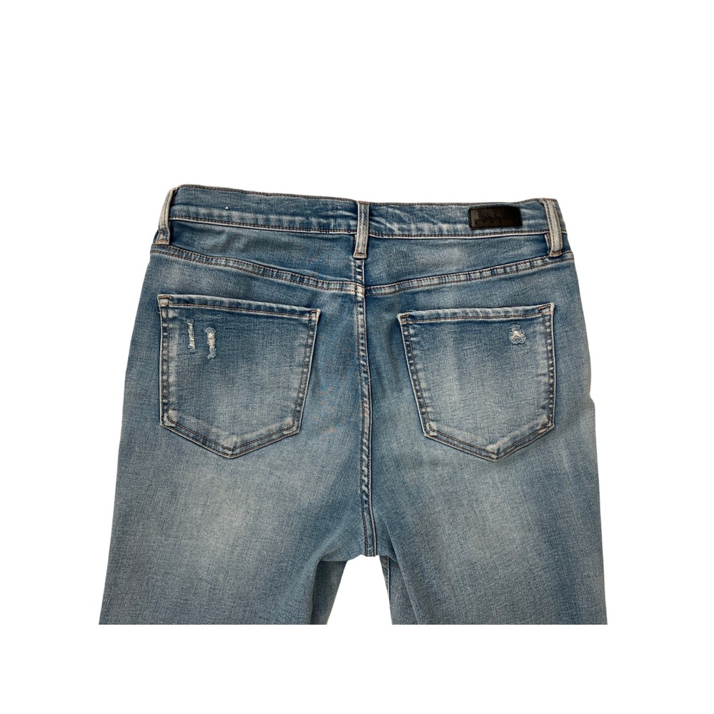 Nicole Miller Studio‎ Denim Distressed Jeans Size 10 Raw Hem Light Wash - Picture 4 of 8
